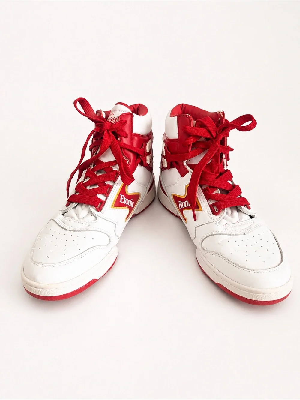 Etonic Akeem The Dream Hakeem Olajuwon High Top Sneakers Red White Men’s 12